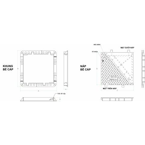 Nắp bể cáp 2 cánh D400-E600